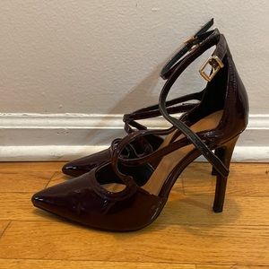 Zara Maroon Patent High Heels 6.5/37